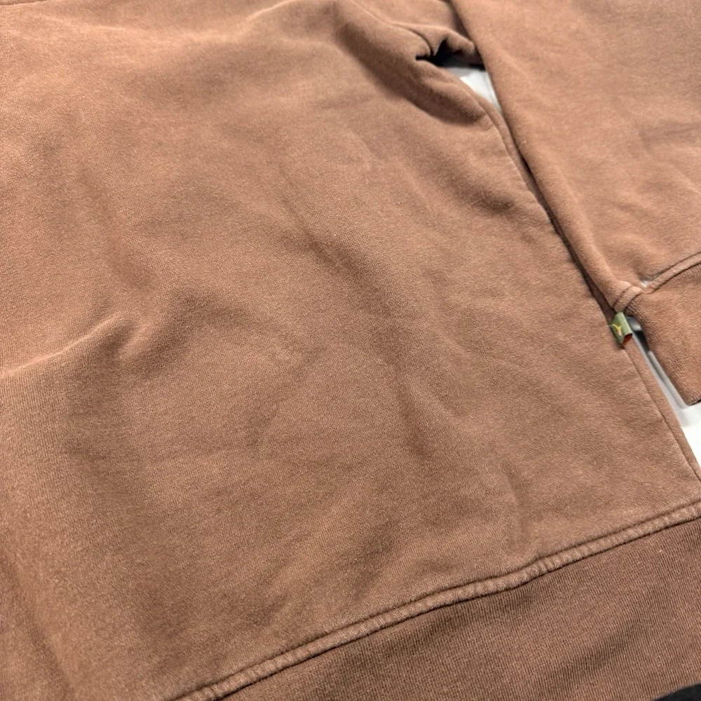 Orvis Signature Collection Men 1/4 Zip Snap Pullover Sweater Sweatshirt XL Brown